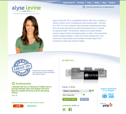 Alyse Levine Website Design